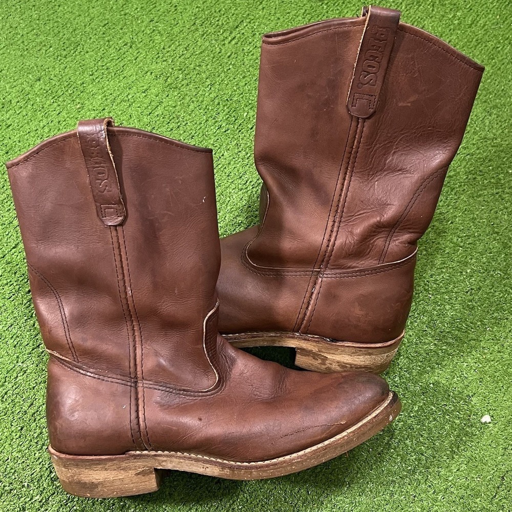 Red Wing Pecos Work Boots 10D 1155 Nailseat Brown Leather USA made Soft For EUC